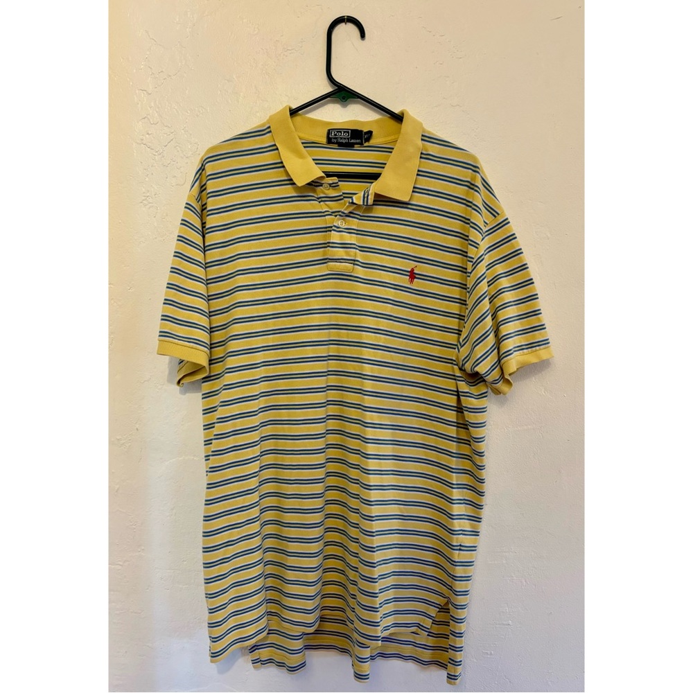 Vintage Yellow Striped Polo by Ralph Lauren
